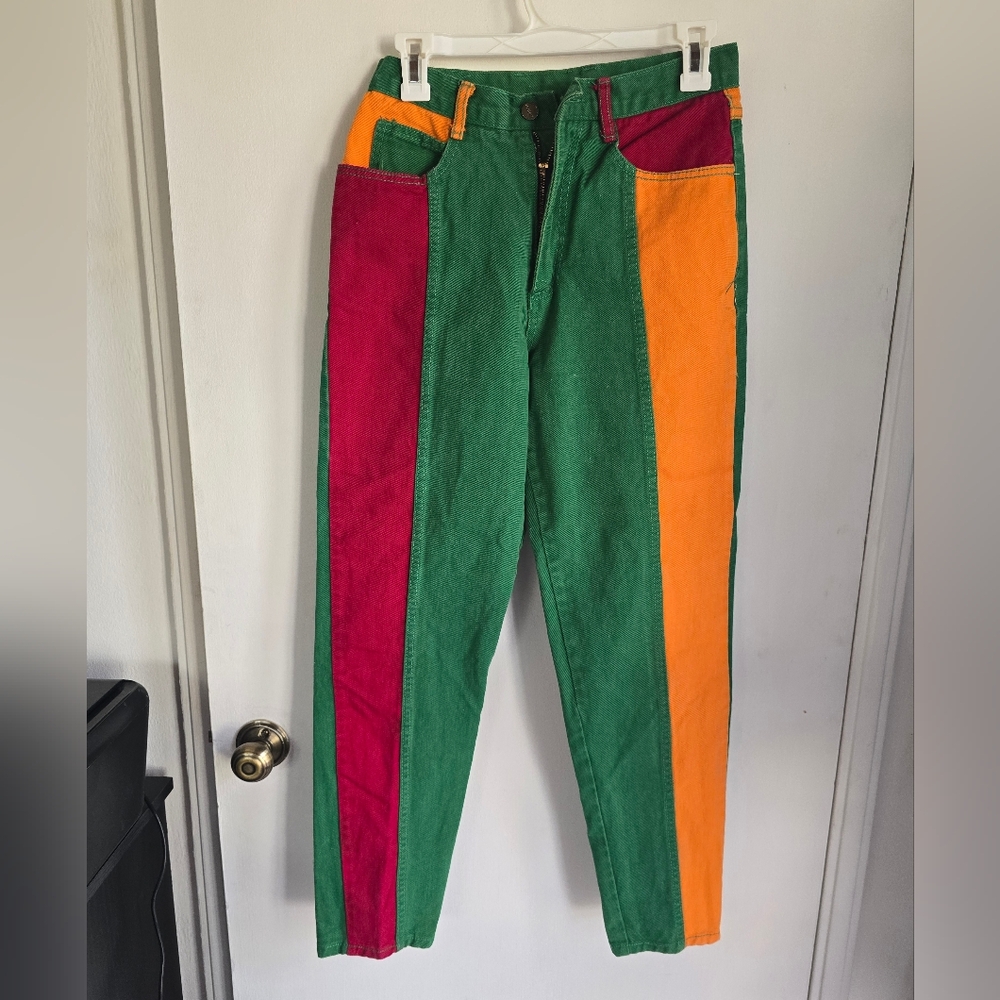 LeBon Vintage Color Block Jeans